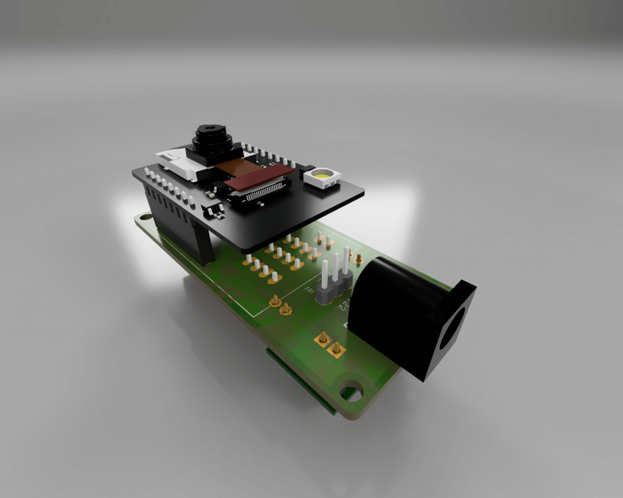 grass esp32 pcb board mounted render